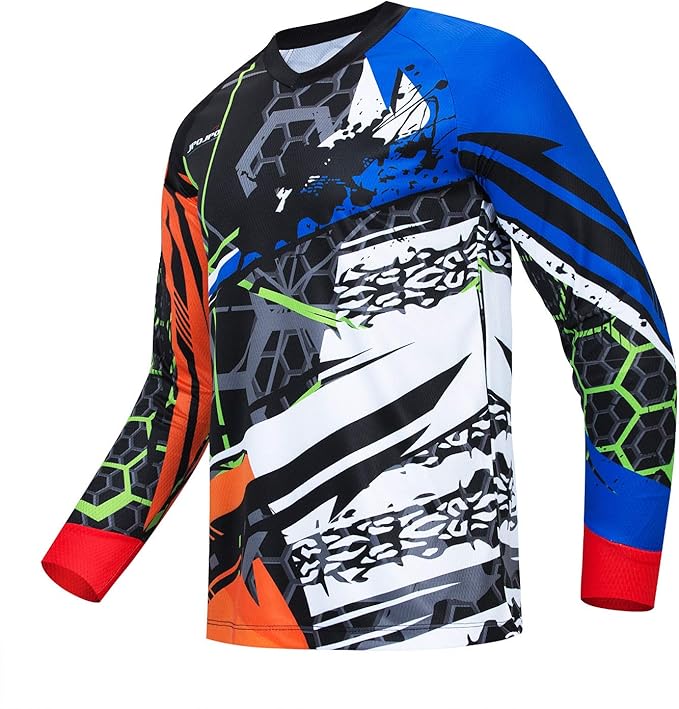 PSPORT Men's Motocross Jersey Long Sleeve Motocross Shirt Men Mountain Dirt Bike Jersey Downhill Riding Racing Clothing Tops