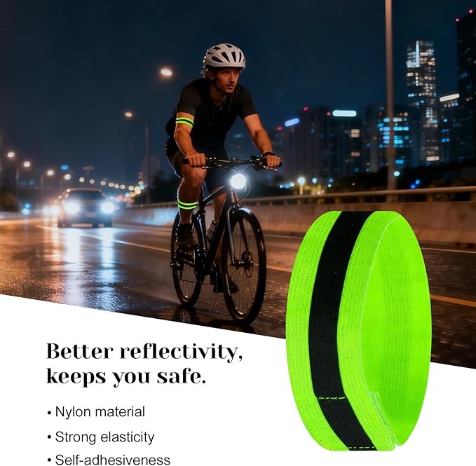 2PCS Bike Mirror, 360° Adjustable Bar End Bicycle Mirror with 2PCS Reflective Bands for Safe Cycling, Handlebar Mount Rearview Mirror with Allen Wrench for Mountain Road E-Bike