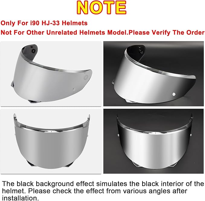 PSLER i90 Visor - HJ-33 Helmet Tinted Visor i90 Face Shield Motorcycle Helmet Visor for i90 HJ-33,Silver