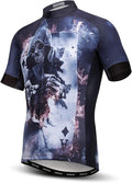 Men Cycling Jersey Skull Bike Short Sleeve Tops Quick-Dry Reflective 3-Pockets S-3XL