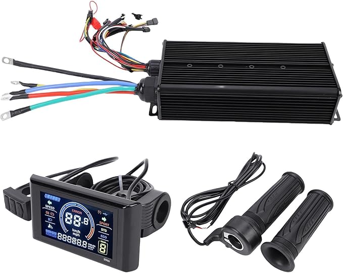 Brushless Motor Controller, 100A Sine Wave Controller 24 MOSFET 3 Mode Color Display for Pedal Assist Electric Bikes Cyclists Commuters