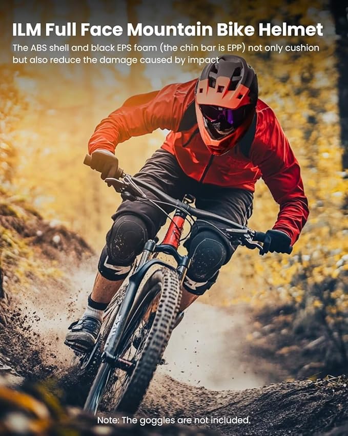 ILM Adult Mountain Bike Helmet Men & Women Full Face Lightweight BMX MTB Helmet ASTM CPSC CE Certified Cycling Helmet Model ZL-B068