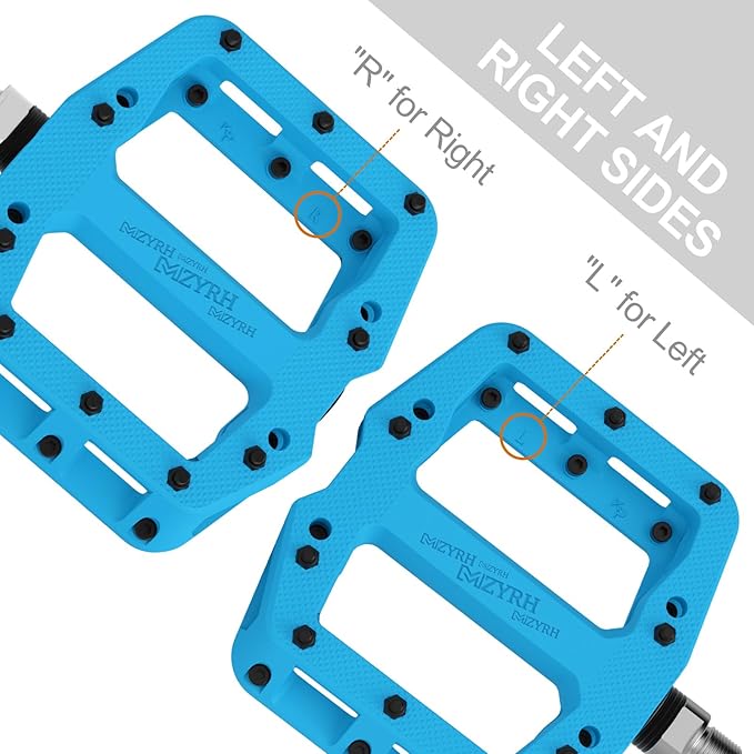 MZYRH Mountain Bike Pedals 9/16" 3 Sealed Bearings Lightweight Non-Slip Nylon Fiber Bicycle Platform Pedals for Road BMX MTB