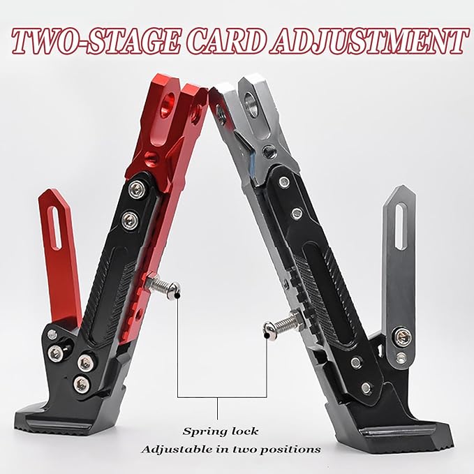 Motorcycle Adjustable Kickstand for Ducati Streetfighter V4/V4S 2020-2024, Aluminum Side Stand Folding Retractable Support Leg, Motorbike Support Parking Tripod Support Stand,B Black