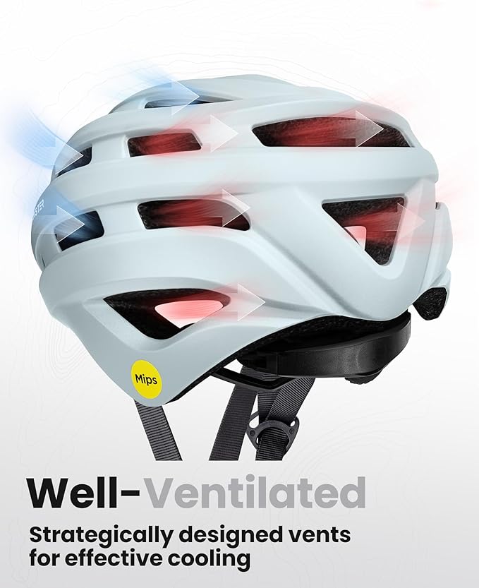 OutdoorMaster MIPS Bike Helmet for Adults-Two Removable Liners & Ventilation in Multi-Environment - Road Bicycle Helmets in Mountain, Motorway for Youth & Adult