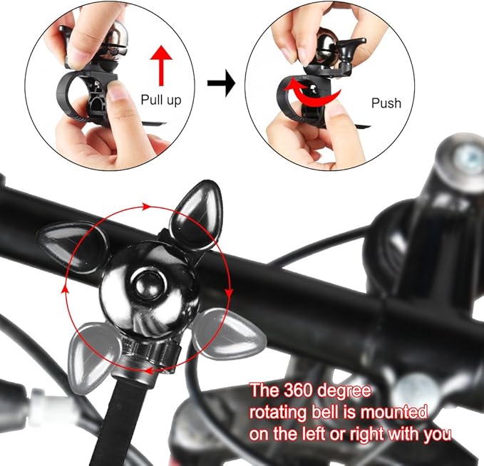 Accmor Classic Bike Bell, Adjustable Bicycle Bell Fits Any Bike Handlebar, Universal Bike Bell Loud Crisp Clear Sound Bike Bell for Adults Kids Bike