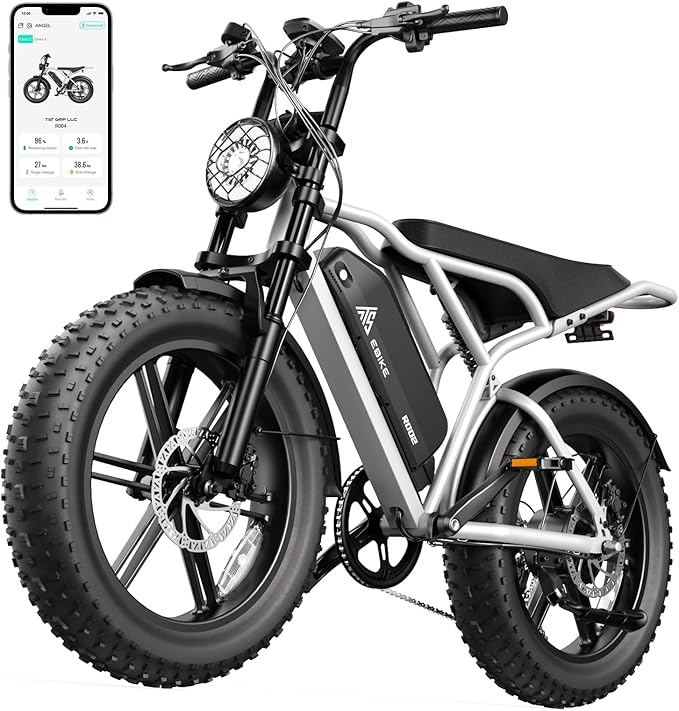 TST Electric Bike for Adults 1500W Peak 20" Fat Tire All-Terrain E-Bike 60/110 Miles 28 MPH Electric Dirt Bike - 48V 15/25 AH Battery Tested to UL 2849 Powered Electric Bicycle