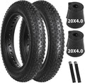 20x4.0 Fat Tire and Tube, Folding 100-406/20 x 4 Fat Tire Puncture Resistant with Ebike Tires 20x4 Inner Tube, 20 Inch Fat Tires for Snow, Beach, Mountain