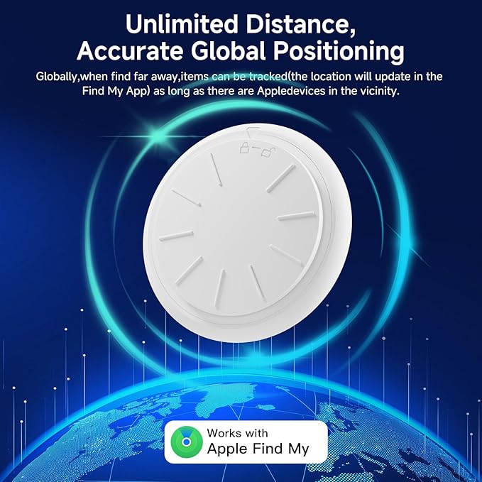 Mini GPS Tracker for Vehicles No Monthly Fee,GPS Car Tracker,Hidden Car Tracker with Case,Real Time Car GPS Tracker Work with Apple Find My(iOS Only) (Waterproof White,2PCS)