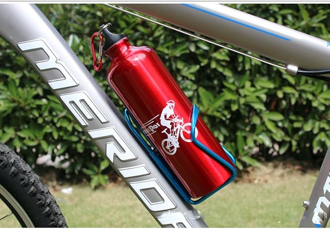 Lightweight Aluminum Alloy Bicycle Water Bottle Cage Holder for Outdoor Activities, Bike Bicycle Cycling Drink Water Bottle Rack Holder Cage (Blue)