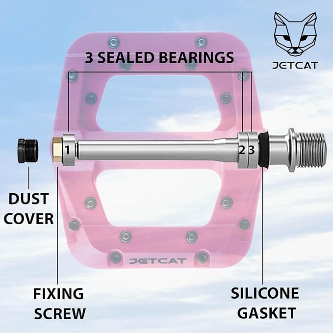 Mountain Bike Pedals Flat - MTB Pedals Flat, Bicycle Pedals for BMX/MTN/Road/Gravel/EBike, BMX Pedals, Platform Pedals, Adults & Kids Bike Replacement Upgrades Parts 9/16