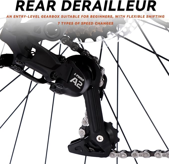 GarveeLife Hybrid Bike, 28 in Mountain Bicycle for Adult, 700C Road Bike, Commuter Bike 7 Speeds with Front and Rear Brakes, Gravel Bike with Lights Lightweight Aluminum Alloy Frame