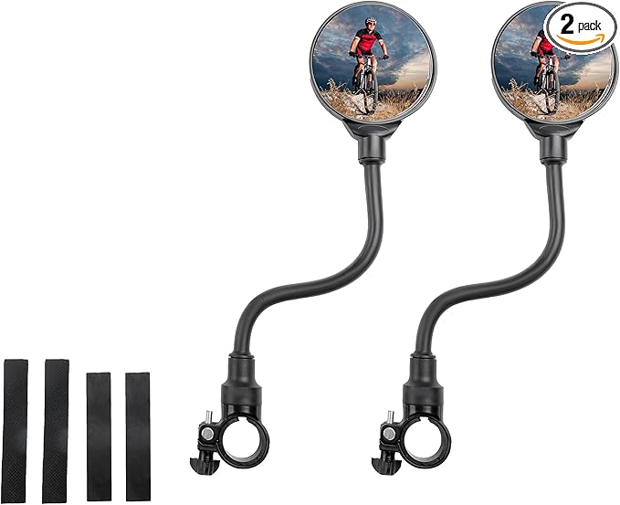 Bike Mirror - 2 Pcs 360° Adjustable Rotation Convex Rearview Mirror Bicycle, Widely Used In Bicycles, Electric Vehicles, Mountain Bikes