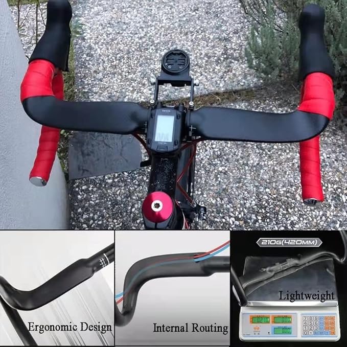 Road Handleabr RXL SL Carbon Bicycle Handlebar 31.8mm Road Bike Handlebars Internal Routing Ultra-light Black 3K Matte 400mm Carbon Road Bars Handle Bar Drop Handlebars for Cycling