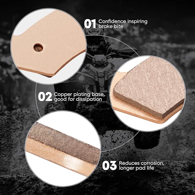 Sintered Brake Pads Set Front and Rear for Harley FLHT/FLHTi Electra Glide Standard, Flhtcu-i Electra Glide Ultra 2000-2007 Replacement Brake Pads Set