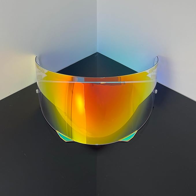 i90 Face Shield Visor Sunscreen for HJC HJ-33 i90/i91,Helmet Visor Replacement Windshield Sunshield (Revo Clear Red-Day and Night)