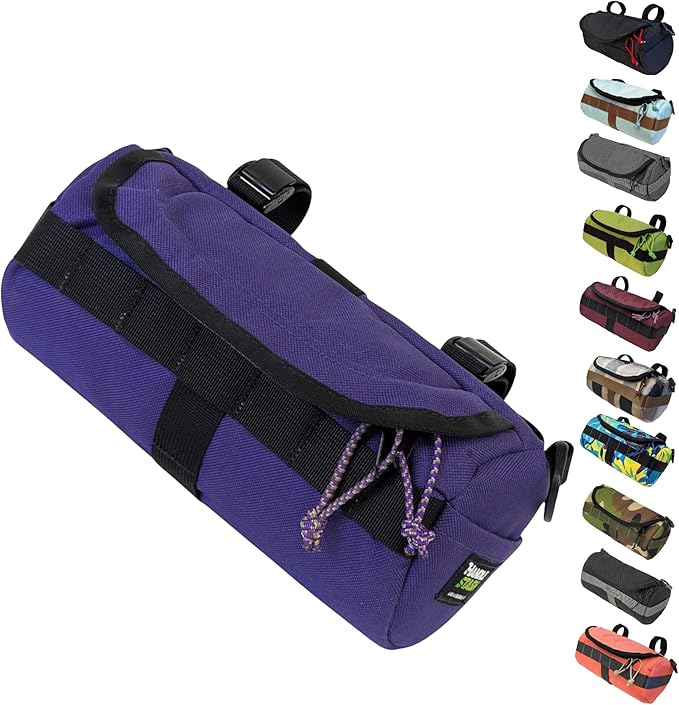 Handlebar Bag (Purple Haze) | 2 Liter Capacity | Spacious Bike Bag w/ 2 Extra Long Buckle Straps & 1 Hook-and-Loop Strap | Water Resistant Front Basket | Bike Accessories | Made in USA