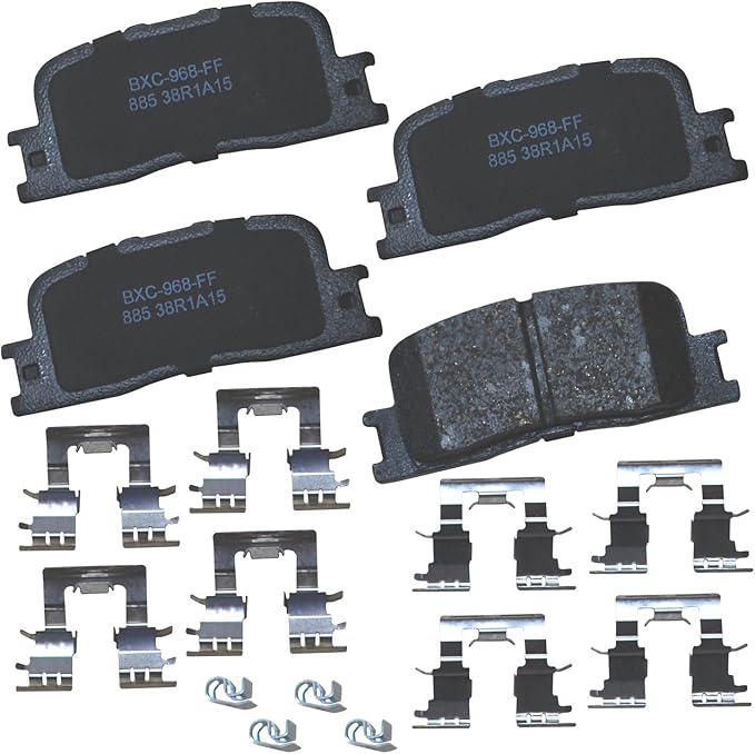 Bendix Premium SBC885 Ceramic Rear Brake Pads for Lexus ES300 2003-2002, ES330 2006-2004, Toyota Camry 2006-2002, Highlander 2003-2001