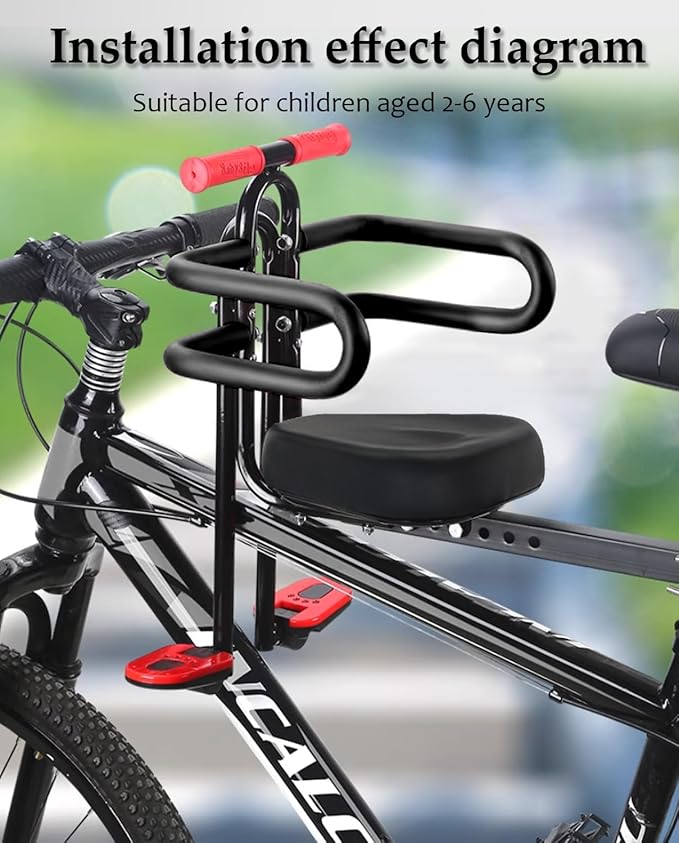 Child Seat for Electric Scooter with seat, Kid Seat Suitable for Electric Bicycle/Hybrid Cruiser Bicycles and City Bicycles, Suitable for Children 2~6 Years