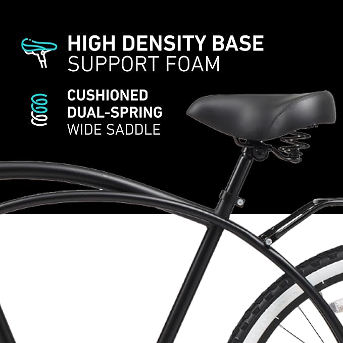 sixthreezero Around The Block Men's Beach Cruiser Bike, Hybrid Bicycle with Rear Rack, Multiple Speed and Color Options