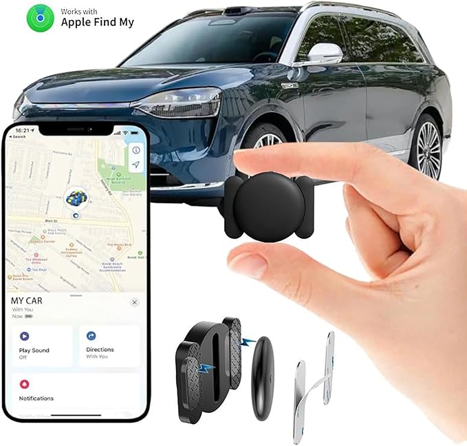 Generic Safe Sync GPS Tracker, Mini GPS Tracker, Real-Time Location Tracker, GPS Smart Tracker for Vehicles, Small Items, for iPhone (Magnetic case)