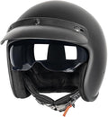 3/4 Open Face Retro Motorcycle Helmet Vintage Helmet for Motorbike Casco, Moped, Cruiser, Bobber, and Chopper - DOT Approved（Matte Black,L）