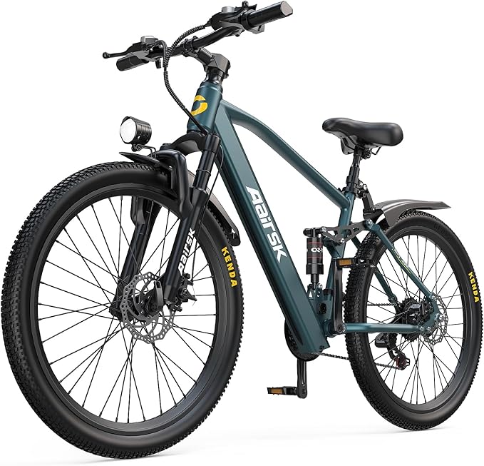 Electric Bike, 23Mph Speed, 13Ah Battery & 750W Motor, 21-Speed & Dual Suspension Ebike, Long Range 40 Miles, 26"/24 Inch Electric Mountain Bicycle for Adults