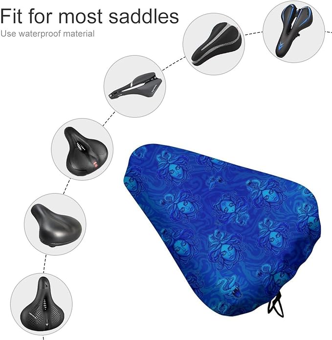 Adjustable Exercise Bike Seat Cover, Soft Cushion Indoor Outdoor Dust Resistant Protection