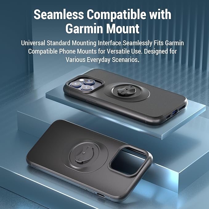 Bike Phone Case – Compatible with iPhone 11 Pro, Slim Shockproof Cover with Secure Lock-in Design, Fits Quarter-Turn Mounts Using Garmin-Style Interface Black