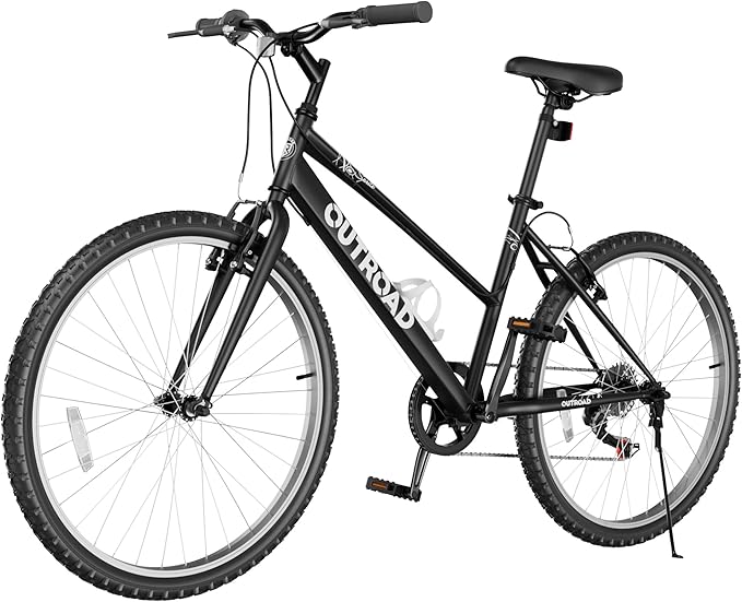 26 inch 7-Speed Commuter Bicycle,Men's Cruiser Bike/Mountain Bike/Hybrid Bicycle,V Brake,Metal Frame, Adult Bike (Black, White, Blue, Green, Purple, Pink)