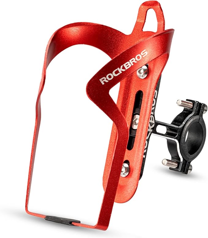 ROCKBROS Bike Cup Holder,2-in-1 Bicycle Bottle Bracket Aluminum Alloy Water Bottle Cages,Universal Rotation Cup Drink Holders for Bike Handlebars,Motorcycle,MTB,Boat,Walker,Wheelchair,Stroller，Orange