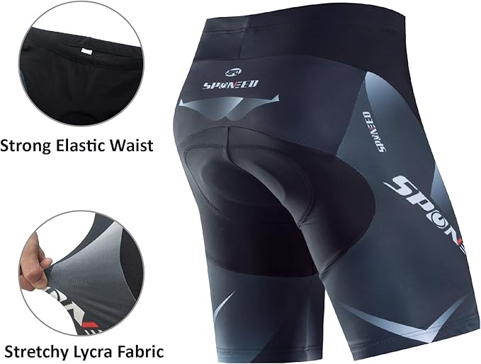 sponeed Men's Cycling Padded Shorts Men Bike Short Pants Cycle Spandex Tights Biking Wear