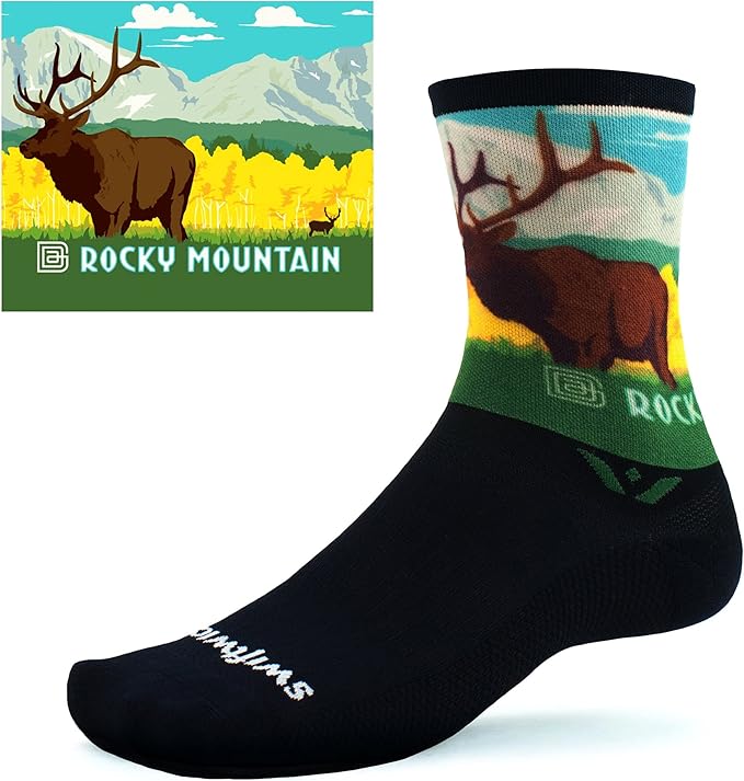 Swiftwick VISION IMPRESSION Crew, National Parks/States Edition, Running, Hiking and Cycling Socks