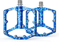 Road/Mountain Bike Pedals - 3 Bearings Bicycle Pedals - 9/16” CNC Machined Flat Pedals with Removable Anti-Skid Nails