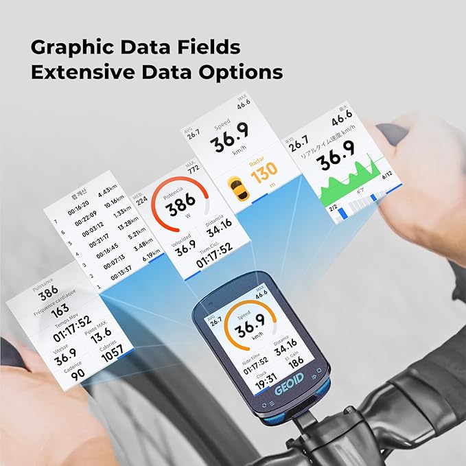 GEOID CC600 Color Screen Bike/Cycling Computer Wireless - Route Navigation with Re-Route Planing, WiFi & Bluetooth, Fast 5s GPS Positioning, with CS600 Cadence/Speed Sensor for Cycling