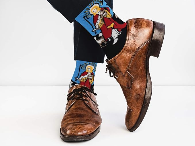 Real Sic Fun Socks for Men and Women - Cozy Cotton Dress Socks with Colorful Designs - Cool, Casual, Wacky Patterned