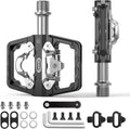 CXWXC Mountain Bike Pedals Compatible with Shimano SPD Cleats - Dual Sided Plat & Clip Pedal, 9/16” Bicycle Platform and Clipless Pedals for Road, MTB, and Hybrid Bikes
