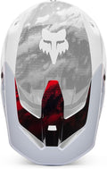 Fox Racing V1 Helmet Motocross Dirt Bike Visor, White/Fluorescent Red Kairos, X-Large/XX-Large