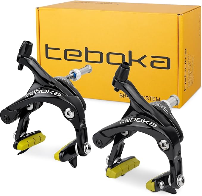 Dual Pivot C Brakes, Forged Aluminum Alloy Front and Rear Caliper Set, Road Bike Rim Brakes Compatible with 700c, Fits 19-26mm Rims, Max 30mm Tire Width, 2 Colors