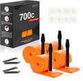 4-Pack WHEELO TPU 700C×18-32C Bike Inner Tube, Ultralight (ALLRoad & Gravel) Bike Tube with 45mm/65mm/85mm Presta Valves for Road Bike (Include Bike Tube Patch Repair Kit)