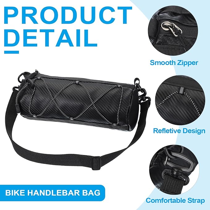 PATIKIL Bike Handlebar Bag, 2.5L Bicycle Frame Bag Waterproof Bicycle Front Pouch Accessories for Outdoor Cycling Mountain Road Bikes, Black