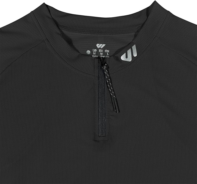 Wulibike Cycling Jersey Men Short Sleeve, Road Bike Shirts 1/4 Zipper with Pockets, Bicycle Clothing Breathable Quick Dry