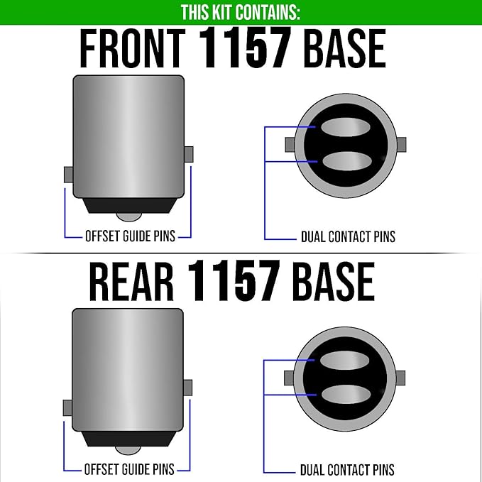 Eagle Lights 8748TS-G2B-4-C Midnight Edition 2 Inch Front and Rear LED Turn Signal Kit Compatible with Harley Davidson® Motorcycles - 1157 Front / 1157 Rear/Add Clear Lenses