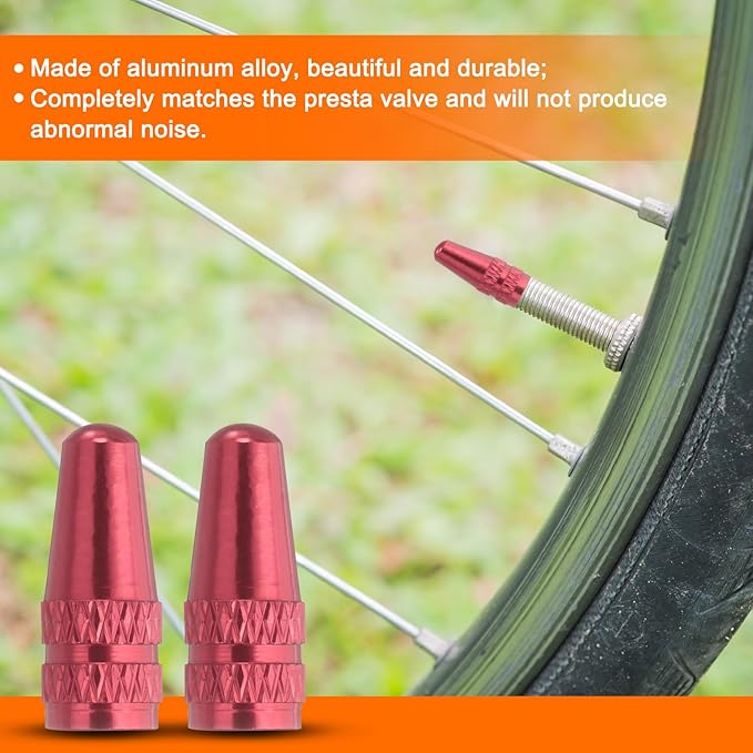 HARFINGTON Bike Valve Caps Anodized Aluminum Road Bicycle Air Tire Valve Caps Dust Caps for MTB Road Racing Bicycle