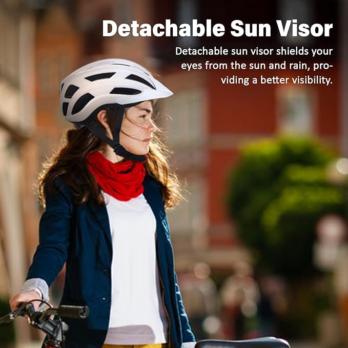 Bike Helmet for Adults Women Men Youth Kids, Lightweight Mountain Road Bicycle Cycling Helmets with Adjustable Dial & Removable Visor