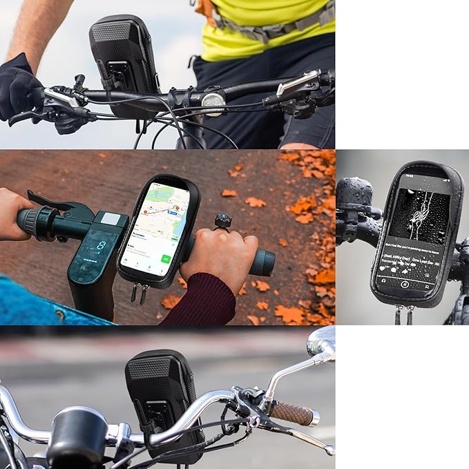 Bike Phone Holder EVA Waterproof Bike Front Frame Bag Top Tube Bike Bag Bicycle Phone Mount Cycling Pouch with Rain Cover Bike Accessories Gifts for Cyclists Men