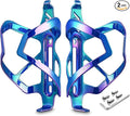 Corki Cycles Heavy Duty Bike Water Bottle Holder, Lightweight Aluminum Cage Shockproof Design for Road Mountain Gravel Bikes, Holds 18-30 oz, 2-Pack Iridescent Blue