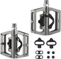ROCKBROS MTB Mountain Bike Pedals Compatible with SPD Mountain Bike Dual Function Sealed Clipless Aluminum Bicycle Flat Platform 9/16" Pedals with Cleats for Road, MTB, Mountain Bikes