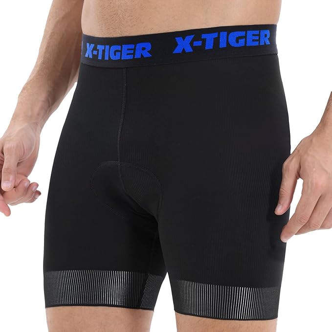 X-TIGER Cycling Underwear Mens Bike Shorts 5D Padded Mountain Biking Riding Shorts with Anti-Slip Leg,Bicycle Liner Shorts
