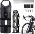ENLEE 1pack Front Bike Fork Bag with Multipurpose Cage, 5L Waterproof Dry Bike Bags for Bicycles, Lightweight Portable Roll Top Design Bike Packing Fork Bags for Thin Frame Road Gravel Folding Bikes